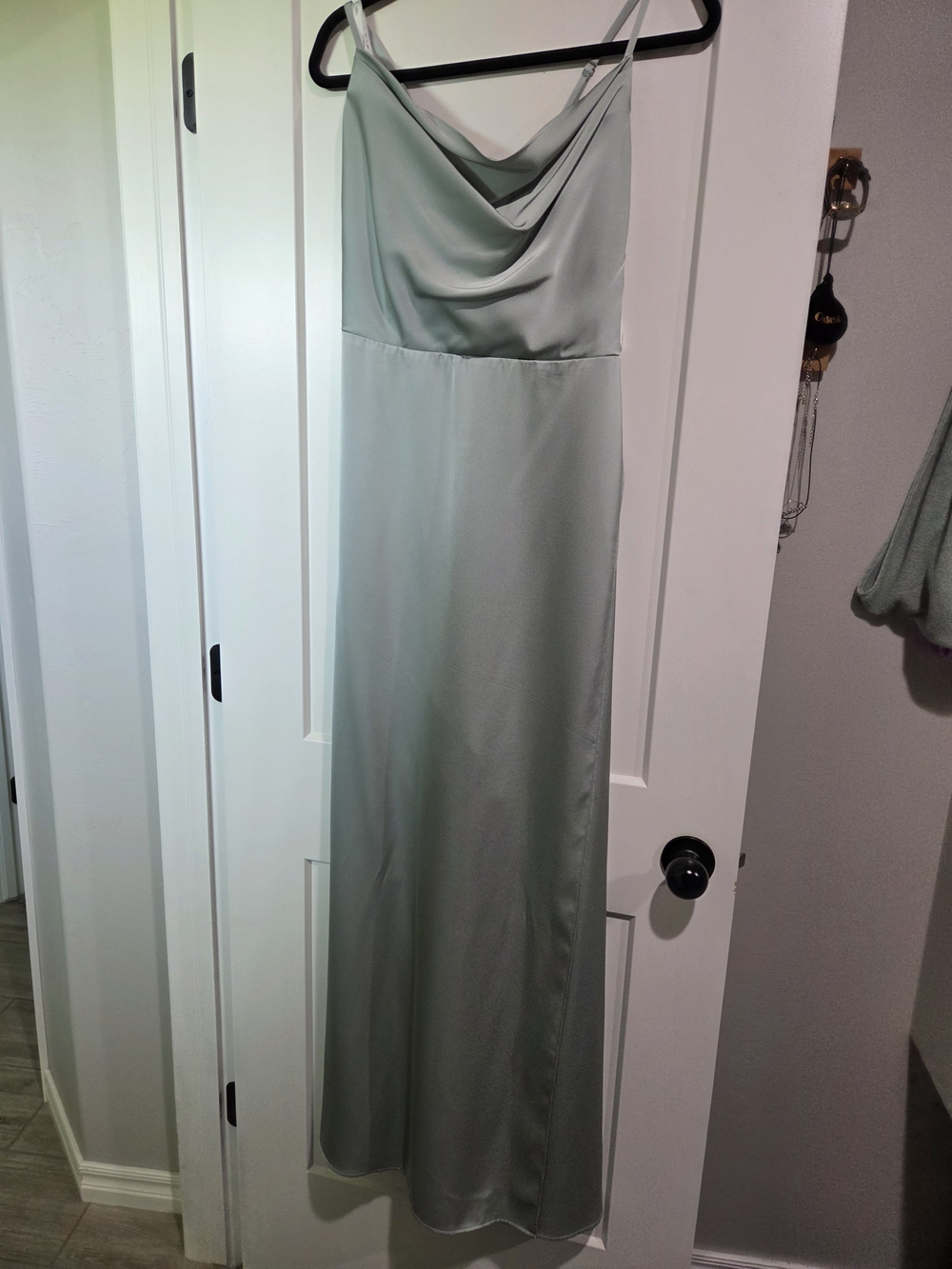 Azazie Sage Green Satin Cowl Bridesmaid's Dress